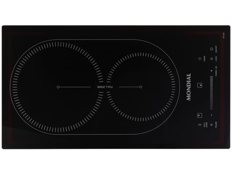 Cooktop 2 Bocas Indução Mondial Mesa de Vidro Timer Preto Touch Acendimento Automático CTI-02 - 3