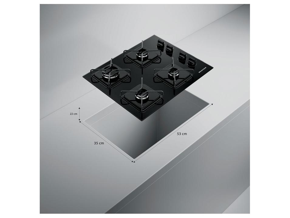 Cooktop 4 Bocas a Gás Brastemp GLP Preto Superautomático BDD61BE - 2