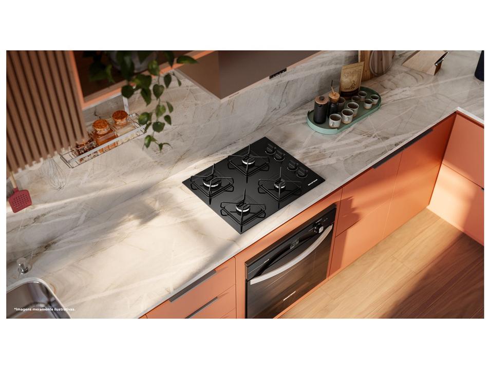 Cooktop 4 Bocas a Gás Brastemp GLP Preto Superautomático BDD61BE - 3