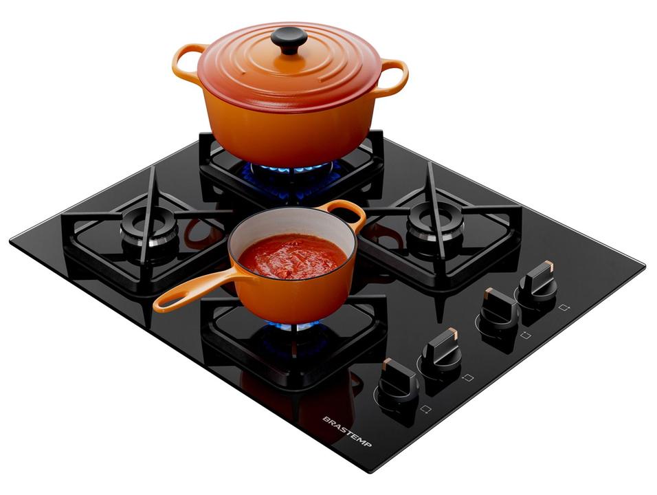 Cooktop 4 Bocas a Gás Brastemp GLP Preto Superautomático BDS62AE - 5
