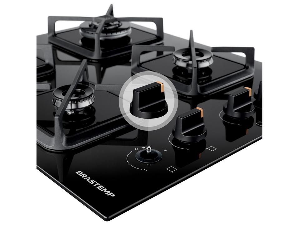 Cooktop 4 Bocas a Gás Brastemp GLP Preto Superautomático BDS62AE - 4