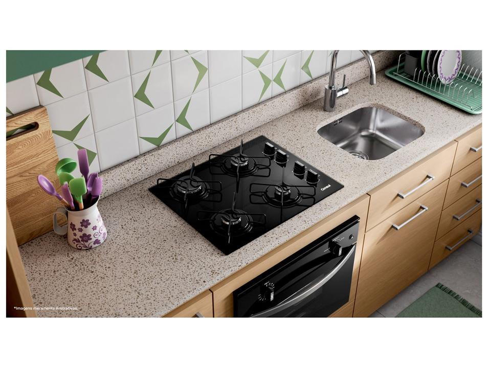 Cooktop 4 Bocas a Gás Consul GLP Preto Superautomático CD060BE - 4