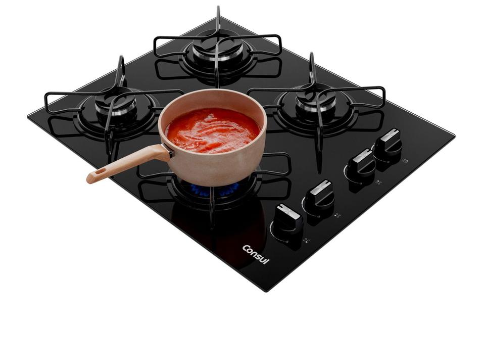 Cooktop 4 Bocas a Gás Consul GLP Preto Superautomático CD060BE - 6