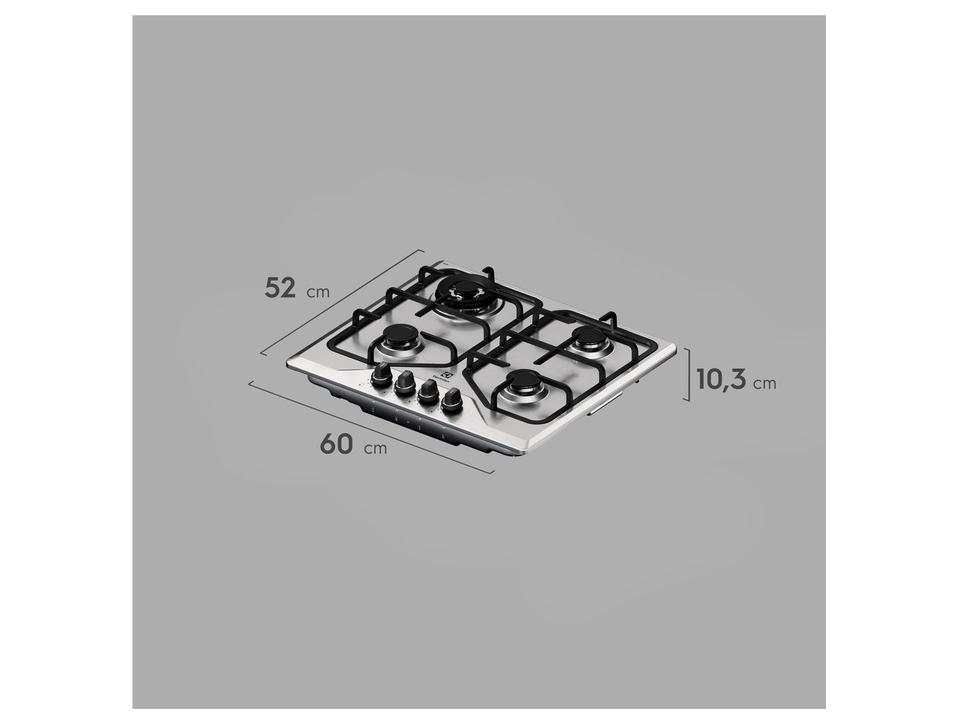 Cooktop 4 Bocas a Gás GLP Electrolux Inox KE4XC - 4