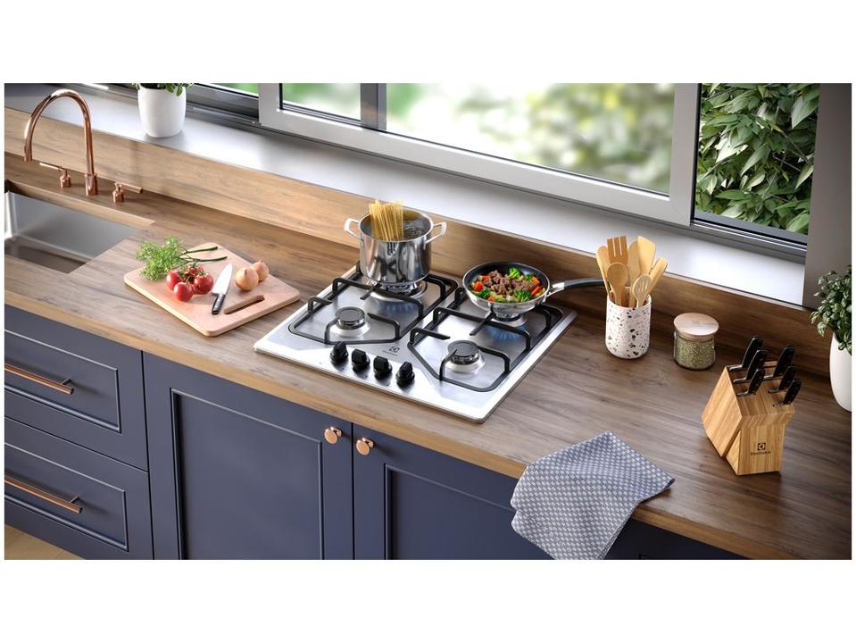 Cooktop 4 Bocas a Gás GLP Electrolux Mesa Inox Multi Chama KE4XC - 10