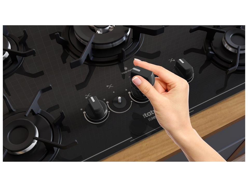 Cooktop 4 Bocas a Gás GLP Itatiaia Preto Itamaster Trempe Ferro Fundido - 5