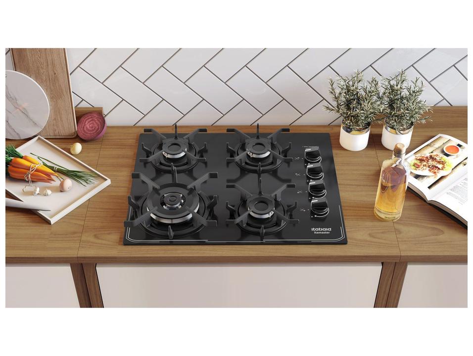 Cooktop 4 Bocas a Gás GLP Itatiaia Preto Itamaster Trempe Ferro Fundido - 3