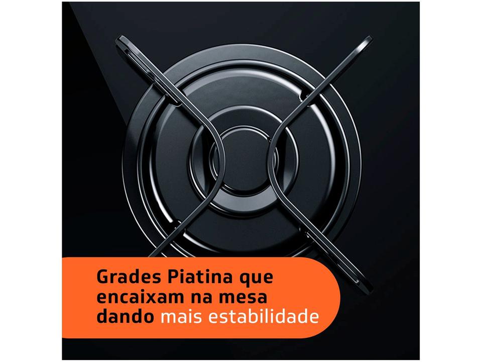 Cooktop 4 Bocas Brastemp Preto a Gás GLP - 10