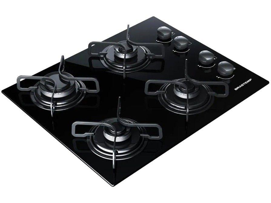 Cooktop 4 Bocas Brastemp Preto a Gás GLP - 1