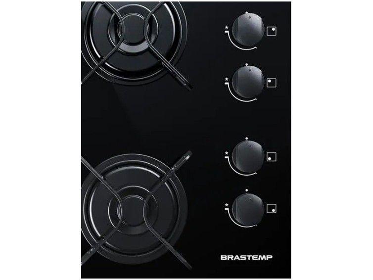 Cooktop 4 Bocas Brastemp Preto a Gás GLP - 2