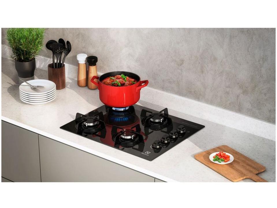 Cooktop 4 Bocas Electrolux a Gás GLP Preto - 2