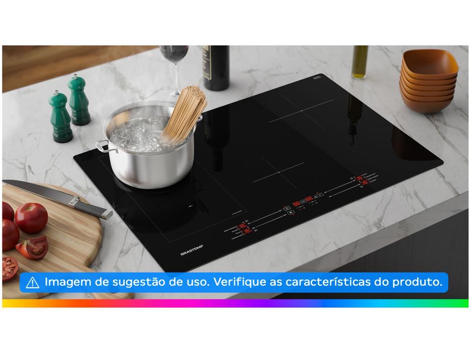 Cooktop 4 Bocas Indução Brastemp Vitrocerâmico Touch com Timer Preto Acendimento Automático BDJ77BE - 2