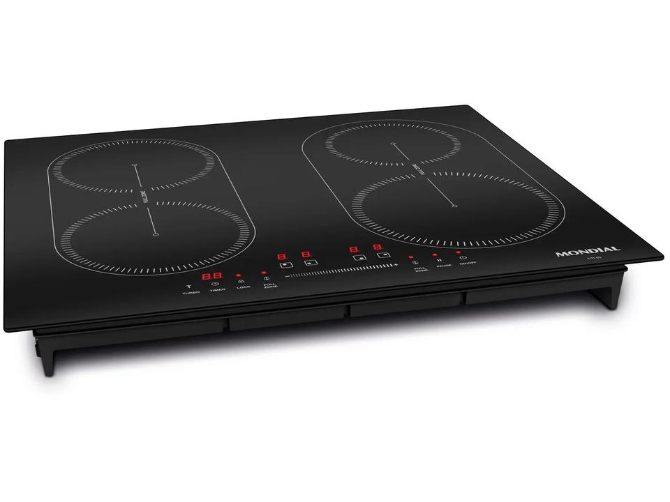 Cooktop 4 Bocas Indução Mondial Mesa de Vidro Preto Touch Timer Acendimento Automático CTI-03 - 7
