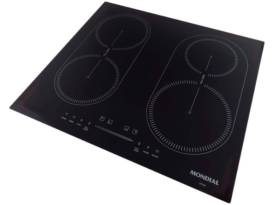Cooktop 4 Bocas Indução Mondial Mesa de Vidro Preto Touch Timer Acendimento Automático CTI-03 - 2