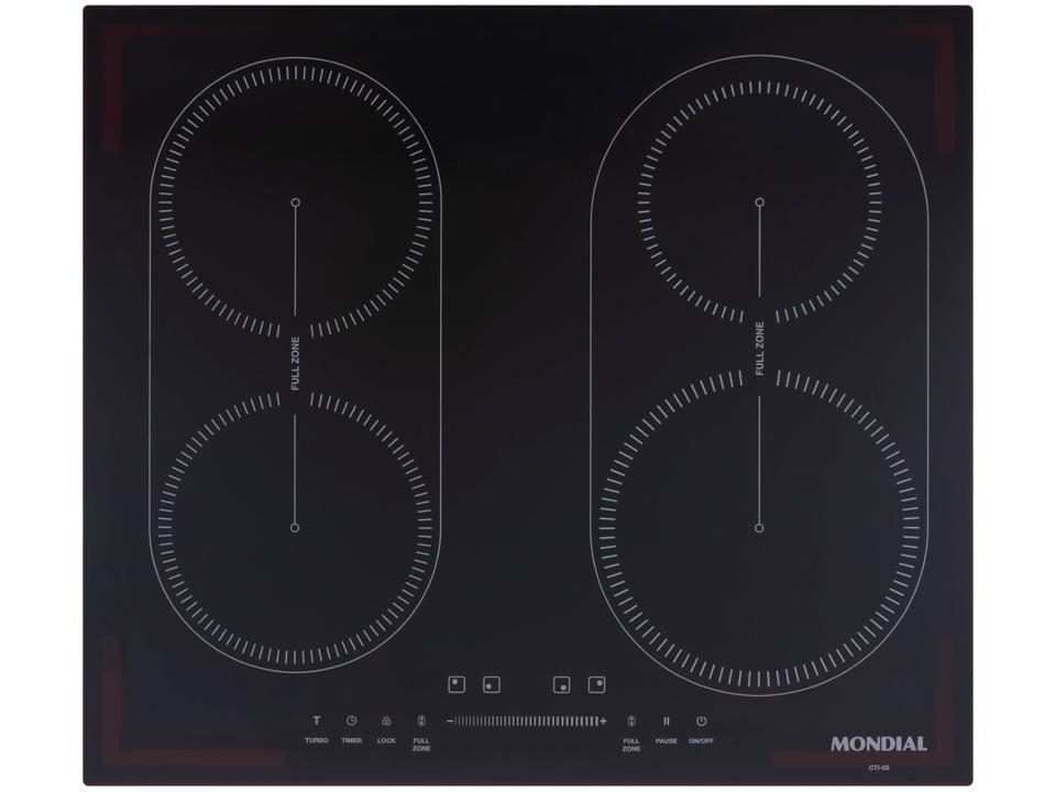 Cooktop 4 Bocas Indução Mondial Mesa de Vidro Preto Touch Timer Acendimento Automático CTI-03 - 3