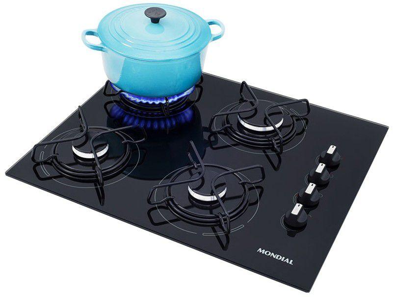 Cooktop 4 Bocas Mondial a Gás GLP Preto - CTG-01 - Bivolt - 7