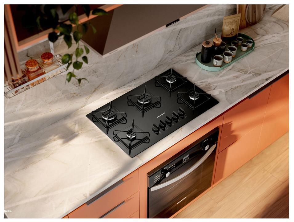 Cooktop 5 Bocas a Gás Brastemp GLP Preto Superautomático BDD75BE - 4