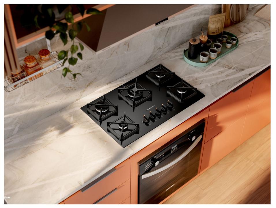 Cooktop 5 Bocas a Gás Brastemp GLP Preto Superautomático BDS75AE - 4
