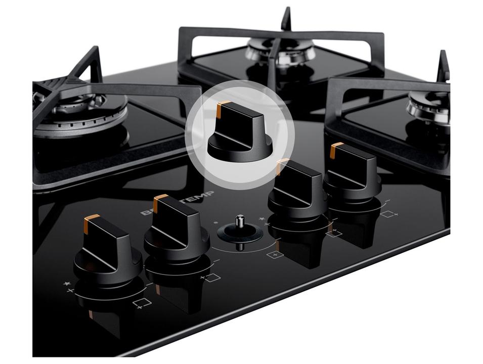 Cooktop 5 Bocas a Gás Brastemp GLP Preto Superautomático BDS75AE - 5