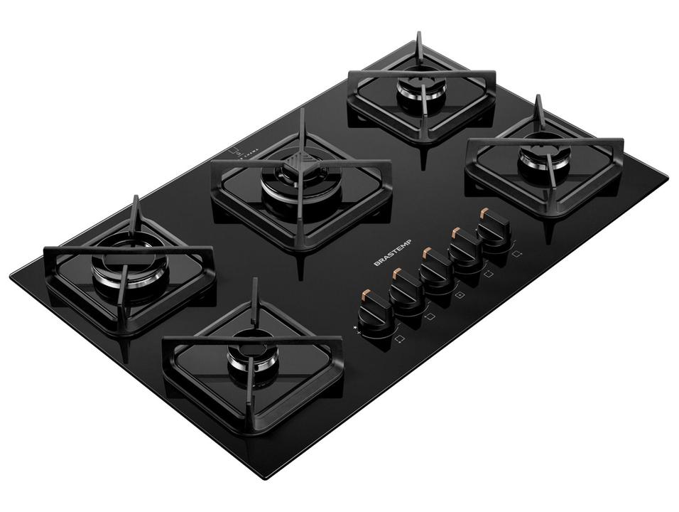 Cooktop 5 Bocas a Gás Brastemp GLP Preto Superautomático BDS75AE - 9
