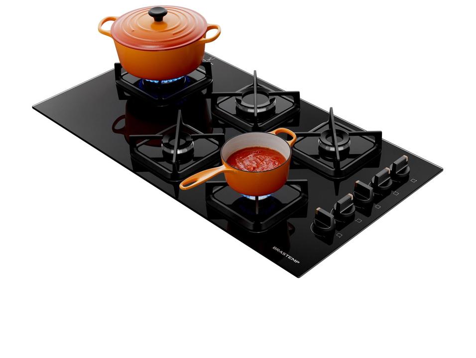 Cooktop 5 Bocas a Gás Brastemp GLP Preto Superautomático BDS85AE - 6