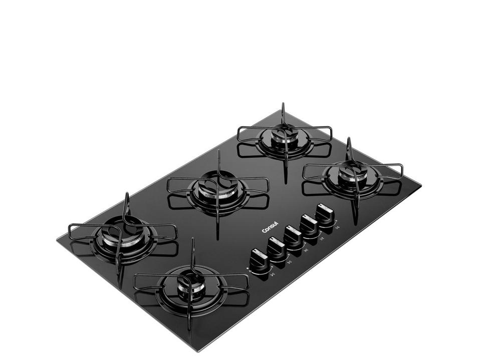 Cooktop 5 Bocas a Gás Consul Mesa de Vidro GLP Preto Superautomático CD075BE - 7