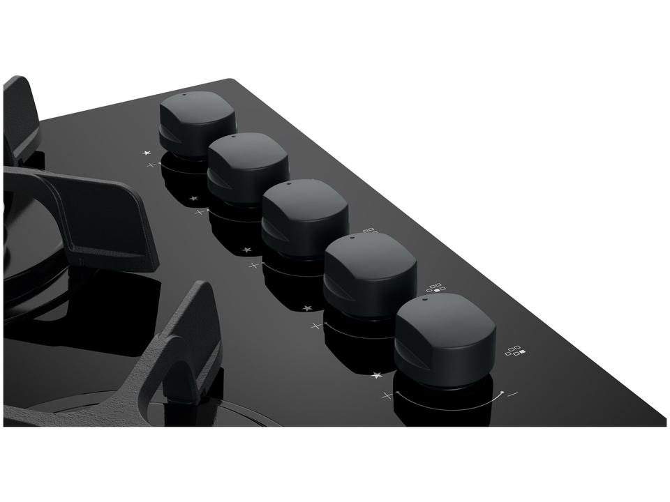 Cooktop 5 Bocas a Gás GLP Brastemp Mesa de Vidro Quadrichama Black Inox Eclipse Collection BDD86AP - 7