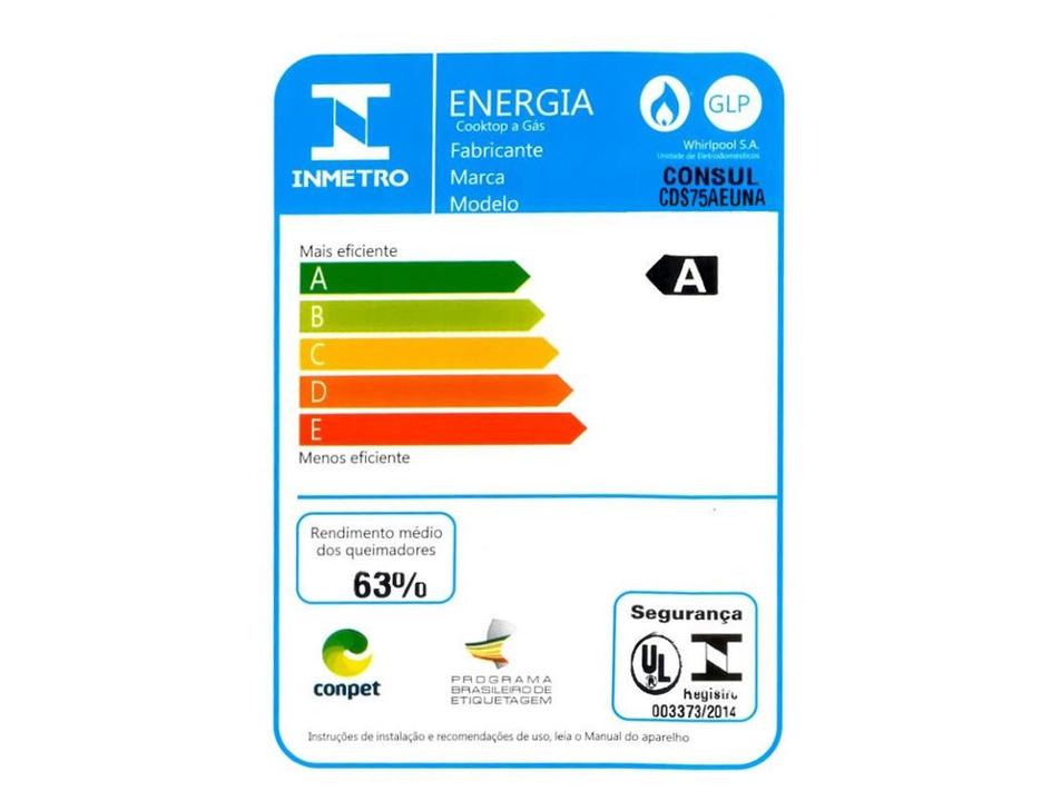 Cooktop 5 Bocas a Gás GLP Consul Mesa de Vidro Preto Acendimento Automático CDS75AE - 8
