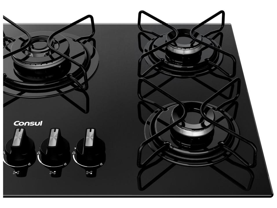 Cooktop 5 Bocas a Gás GLP Consul Mesa de Vidro Preto Acendimento Automático CDS75AE - 7