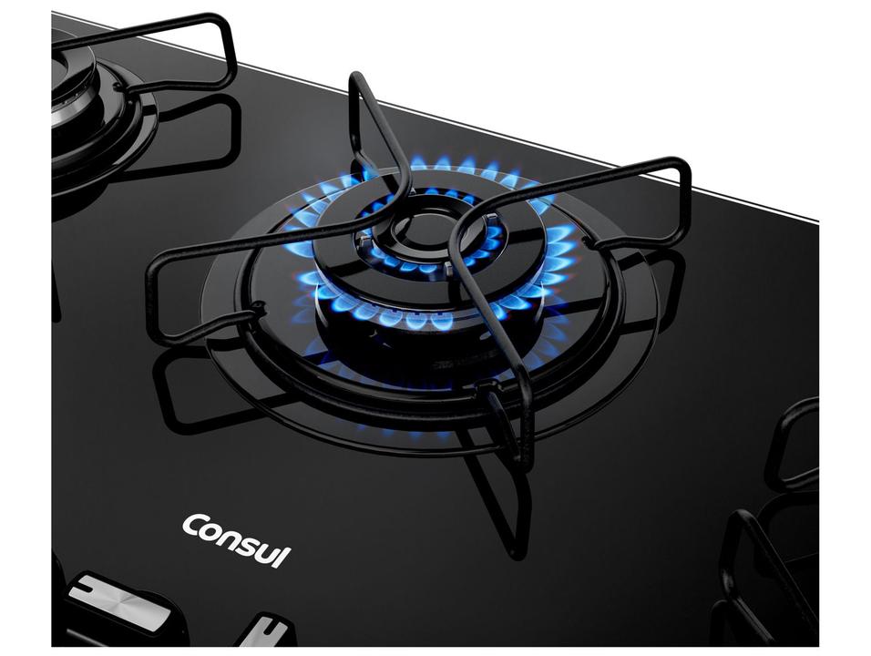 Cooktop 5 Bocas a Gás GLP Consul Preto CDS75AE - 6