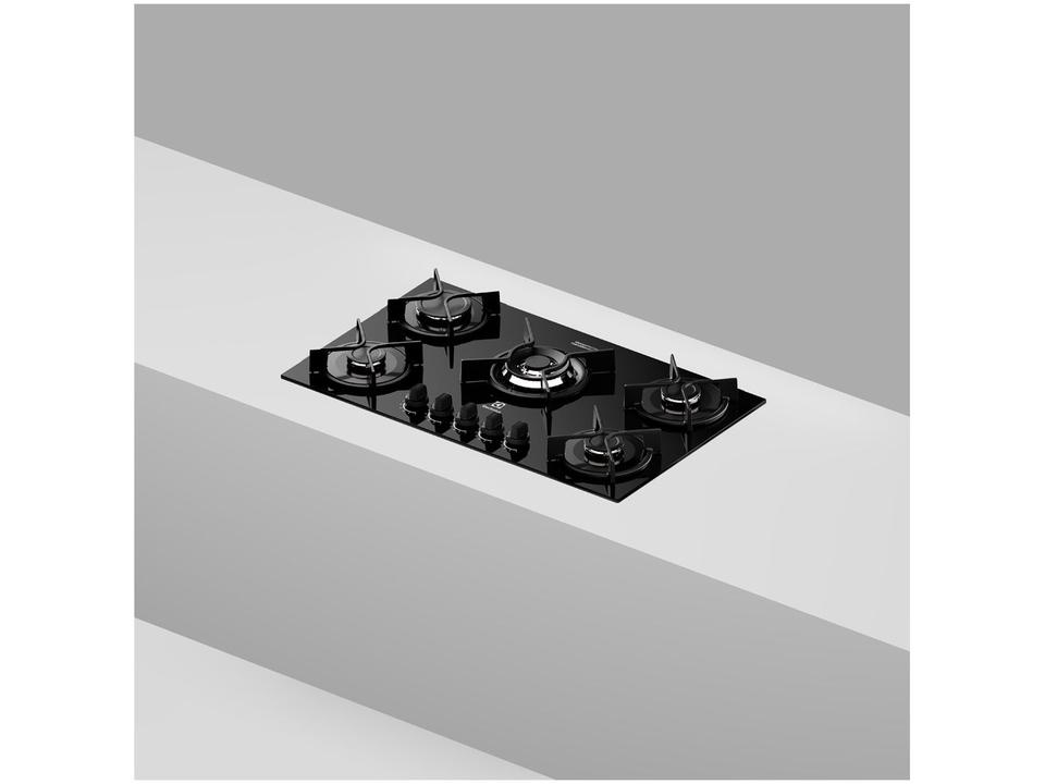 Cooktop 5 Bocas a Gás GLP Electrolux Mesa de Vidro Multi Chama Preto Acendimento Automático Experience KE5GC - 3