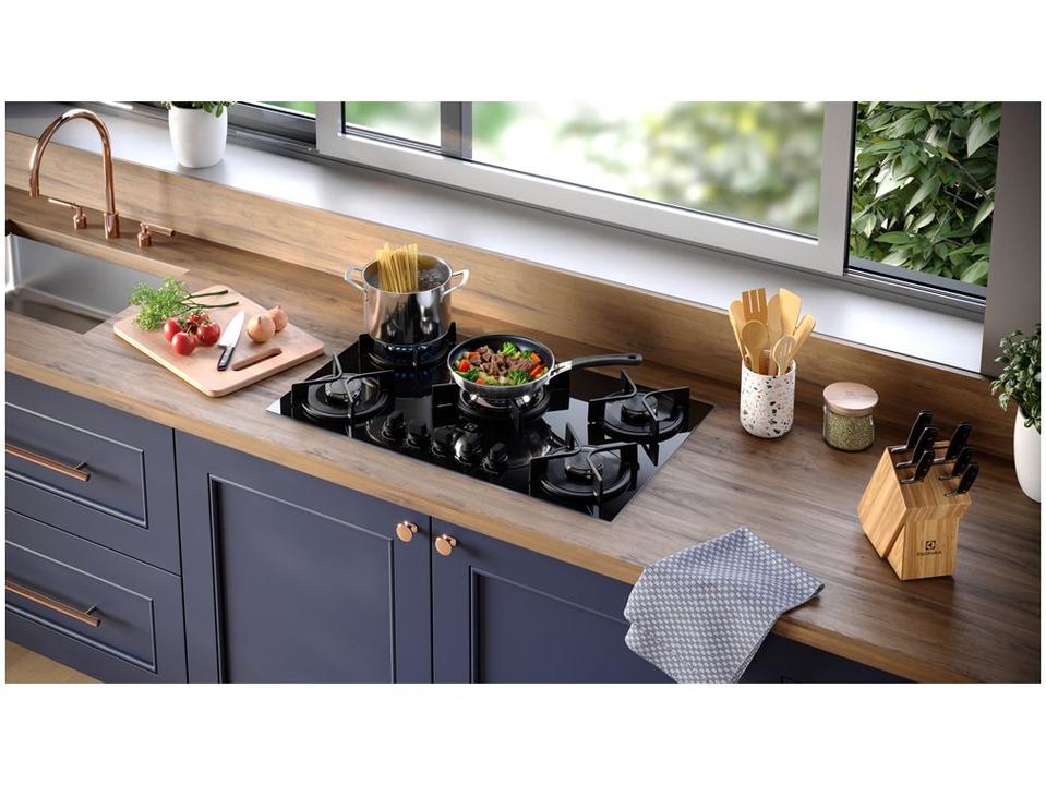 Cooktop 5 Bocas a Gás GLP Electrolux Mesa de Vidro Multi Chama Preto Acendimento Automático Experience KE5GC - 9