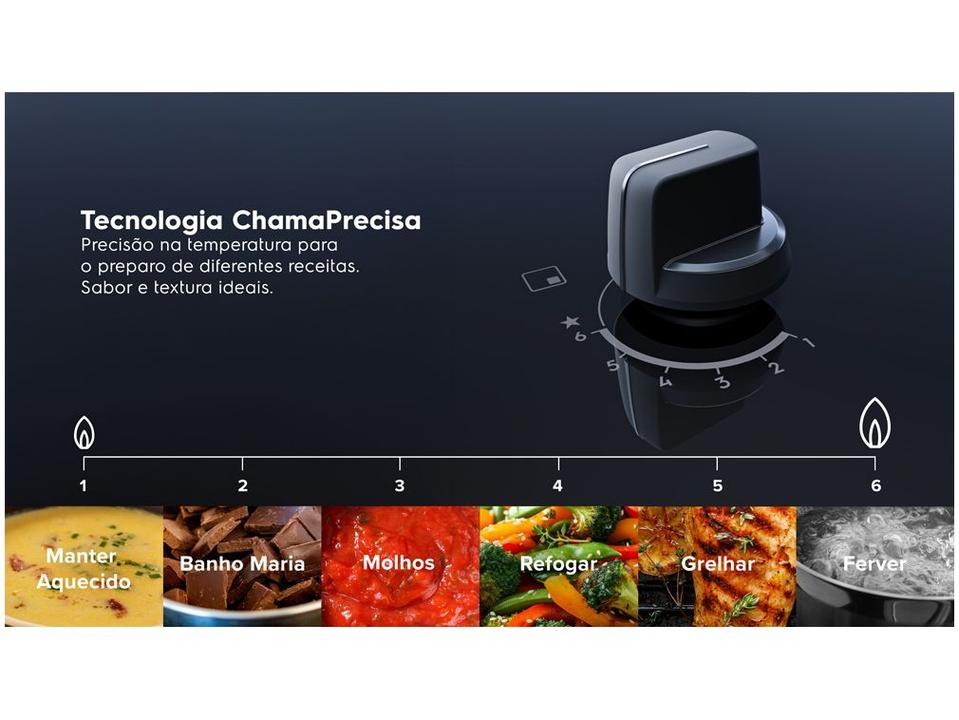 Cooktop 5 Bocas a Gás GLP Electrolux Mesa de Vidro Multi Chama Preto Acendimento Automático Experience KE5GC - 5