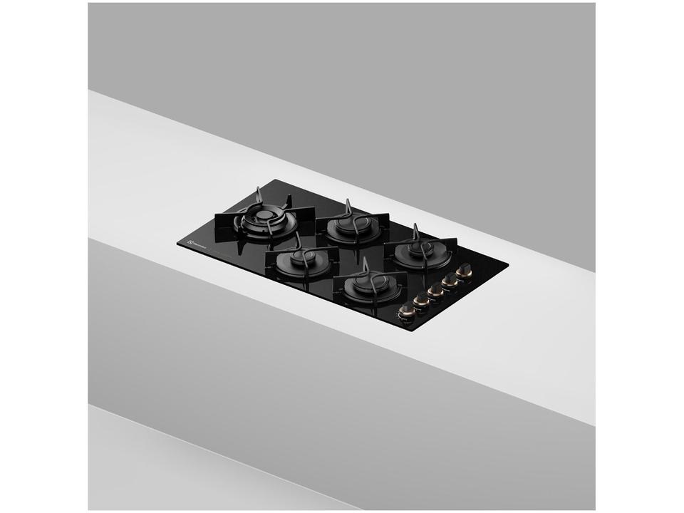 Cooktop 5 Bocas a Gás GLP Electrolux Mesa de Vidro Multi Chama Preto Acendimento Automático Pro Series KE5PS - 4