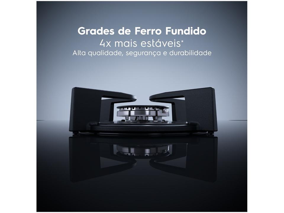 Cooktop 5 Bocas a Gás GLP Electrolux Mesa de Vidro Preto Multi Chama Super Automático Expert KE5GW - 6