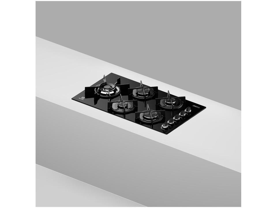 Cooktop 5 Bocas a Gás GLP Electrolux Mesa de Vidro Preto Multi Chama Super Automático Expert KE5GW - 4