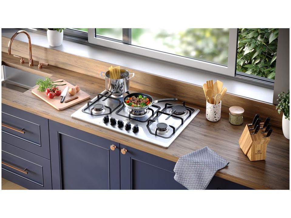 Cooktop 5 Bocas a Gás GLP Electrolux Mesa Inox Multi Chama Acendimento Automático KE5XC - 9