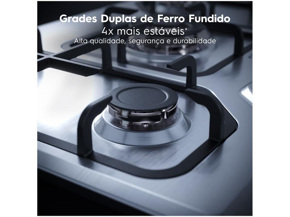 Cooktop 5 Bocas a Gás GLP Electrolux Mesa Inox Multi Chama Acendimento Automático KE5XC - 5