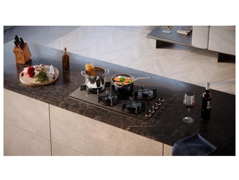Cooktop 5 Bocas a Gás GLP Electrolux Preto Acendimento Automátic Pro Series KE5PS - 5
