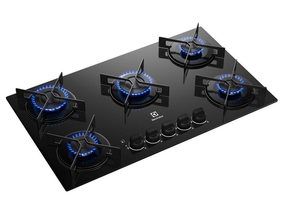 Cooktop 5 Bocas a Gás GLP Electrolux Preto Acendimento Automático Efficient KE5GR - 5