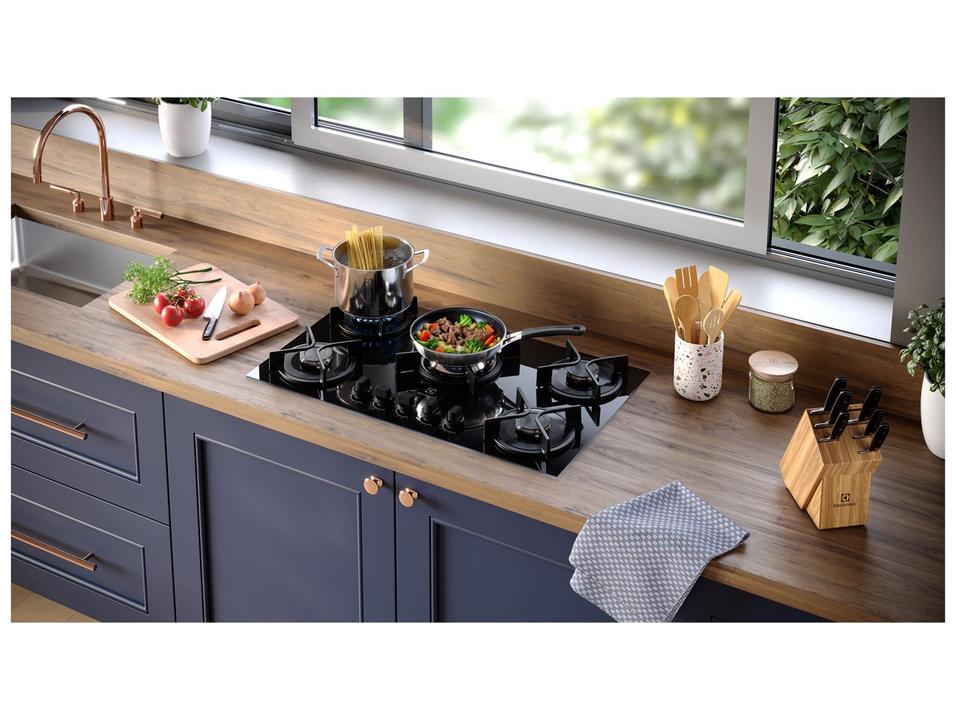 Cooktop 5 Bocas a Gás GLP Electrolux Preto Acendimento Automático Experience KE5GC - 5