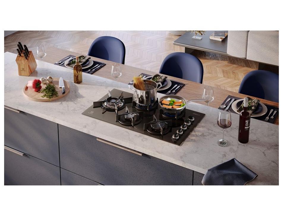 Cooktop 5 Bocas a Gás GLP Electrolux Preto Super Automático Expert KE5GW - 5