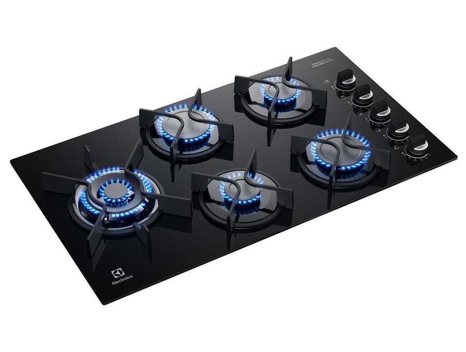 Cooktop 5 Bocas a Gás GLP Electrolux Preto Super Automático Expert KE5GW - 6