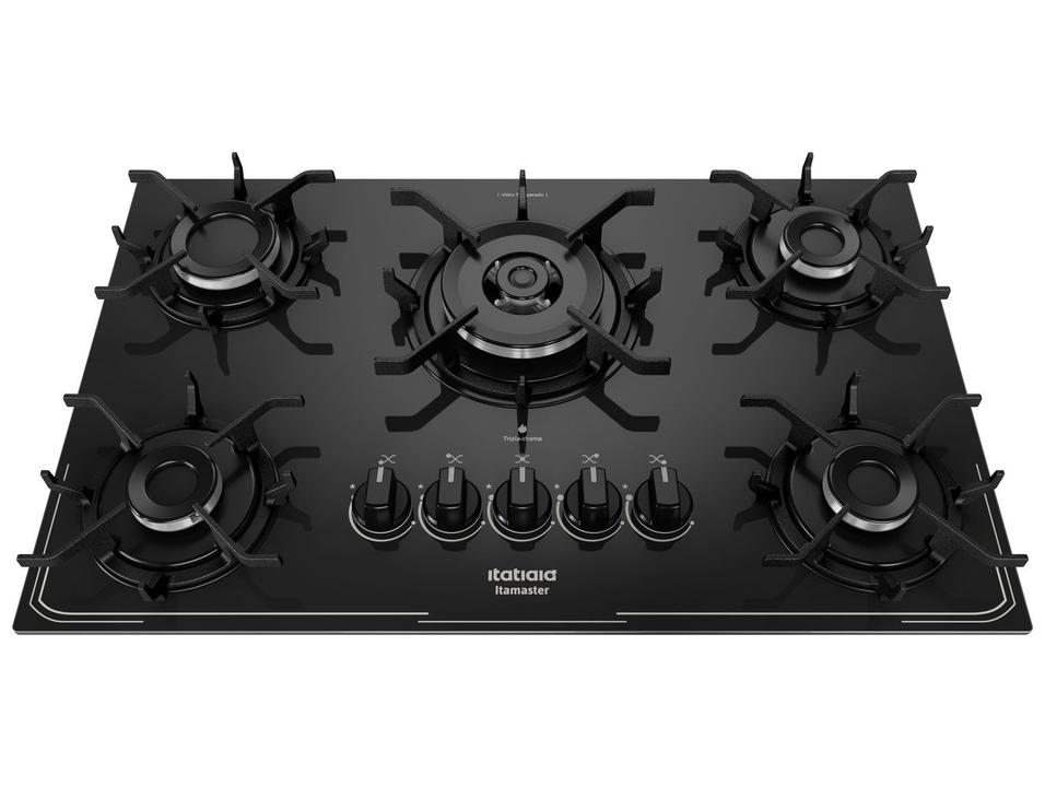 Cooktop 5 Bocas a Gás GLP Itatiaia Preto Itamaster Trempe Ferro Fundido - 5