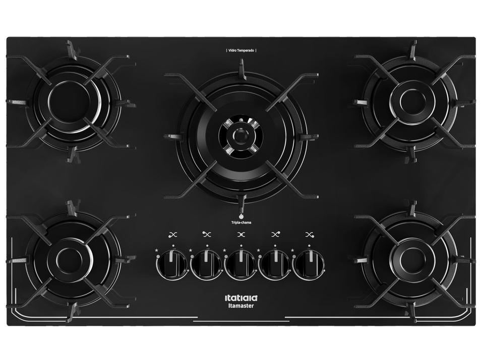 Cooktop 5 Bocas a Gás GLP Itatiaia Preto Itamaster Trempe Ferro Fundido - 4