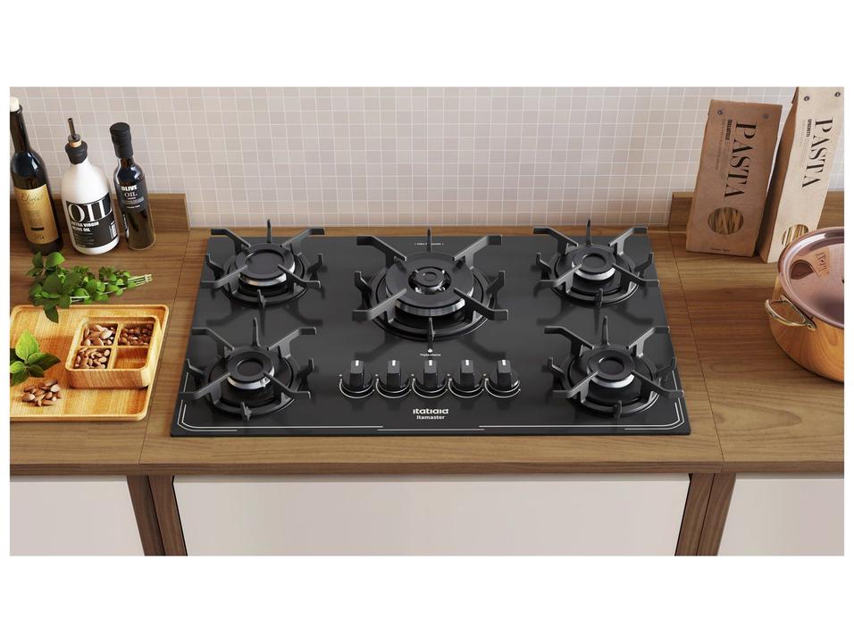 Cooktop 5 Bocas a Gás GLP Itatiaia Preto Itamaster Trempe Ferro Fundido - 3