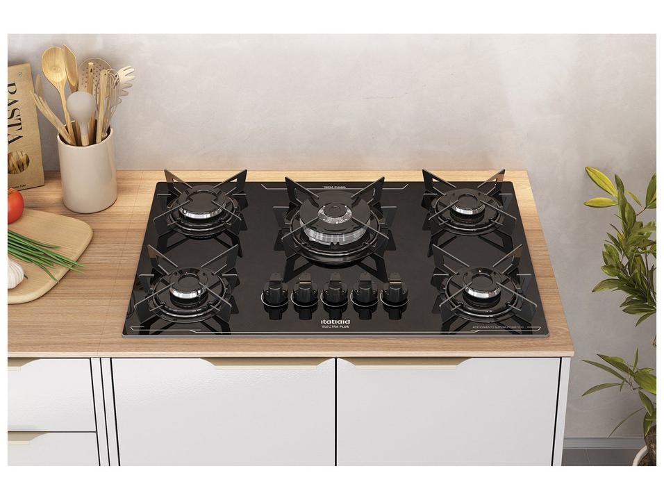 Cooktop 5 Bocas a Gás GLP Itatiaia Tripla Chama Preto Electra Plus - 3