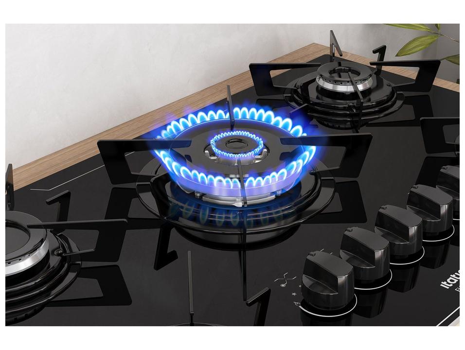 Cooktop 5 Bocas a Gás GLP Itatiaia Tripla Chama Preto Electra Plus - 4