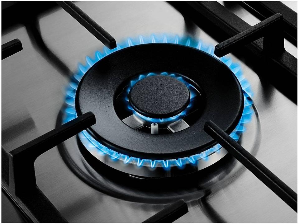 Cooktop 5 Bocas a Gás Natural GLP Brastemp Inox Dupla Chama Acendimento Automático com Trempes de Ferro Fundido Gourmand BDK90 - 3