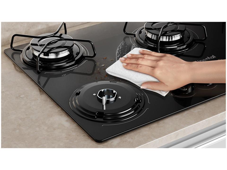 Cooktop 5 Bocas Continental a Gás GLP Preto - 4